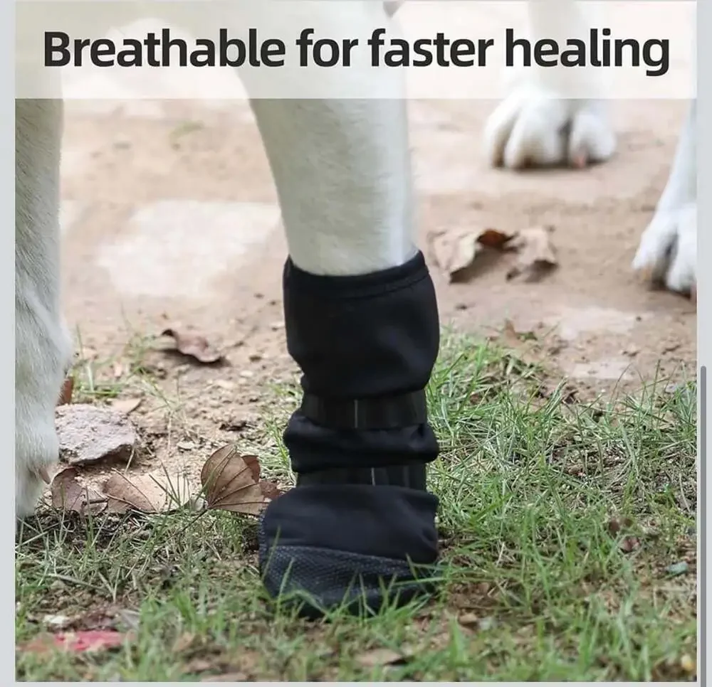 Ubxvamm Dog Paw Wound Recovery Boot - Breathable Anti-Lick Protector for Injured